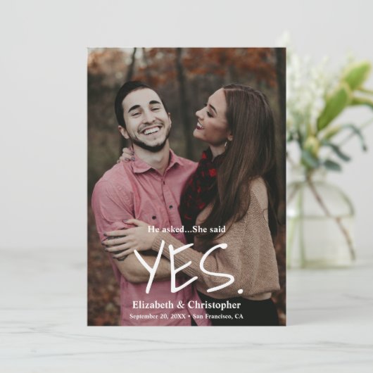 Ze zei: Ja, sla de datumfoto op Save The Date (Staand voorkant)