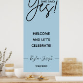 Ze zei ja spandoek Zachtblauwe welkom bij het verl Poster (Keuken)