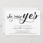 Ze zei ja tegen Black & White Photo Engagement Par Kaart (Voorkant)