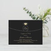 Ze zei ja tegen de tekst van de Ring Monogram Enga Kaart (Staand voorkant)