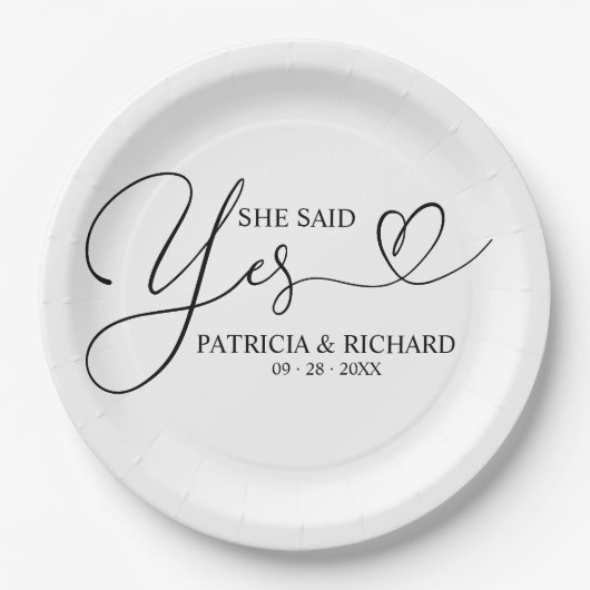 Ze zei ja tegen de wedstrijd papieren bordje (Voorkant)