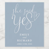 Ze zei ja tegen Deusty Blue Wijn Etiket (Enkel label)