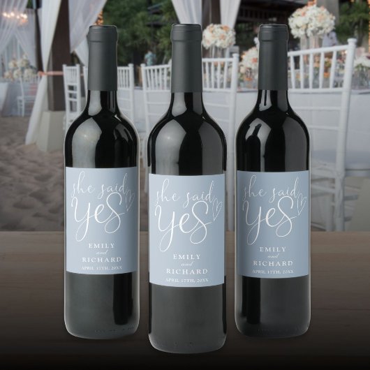 Ze zei ja tegen Deusty Blue Wijn Etiket