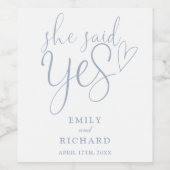 Ze zei ja tegen Deusty Blue Wijn Etiket (Enkel label)