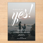 Ze zei ja tegen een moderne verlovingsgroep acryl uitnodigingen (Voorkant)