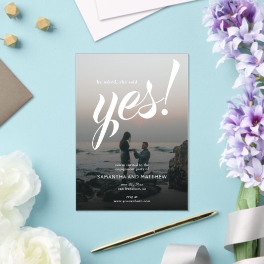 Ze zei ja tegen een moderne verlovingsgroep acryl uitnodigingen (Insitu (Huwelijk))