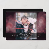 Ze zei ja tegen een verlovingsfeest in Bourgogne Kaart (Voorkant / Achterkant)