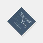 Ze zei ja tegen Engagement Party Blue Servet (Hoek)