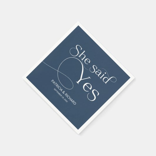 Ze zei ja tegen Engagement Party Blue Servet (Hoek)