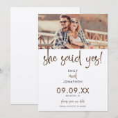 Ze zei ja tegen het fotoscript save the date (Voorkant / Achterkant)