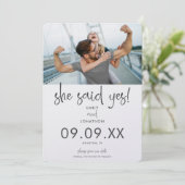 Ze zei ja tegen het moderne script save the date (Staand voorkant)