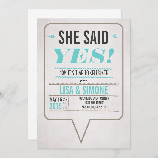 Ze zei ja tegen het uitnodigen van lesbiennes kaart (Voorkant / Achterkant)