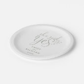 Ze zei ja tegen verlovingsfeest Sage Green Papieren Bordje (Gekanteld)