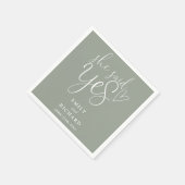 Ze zei ja tegen verlovingsfeest Sage Green Servet (Hoek)