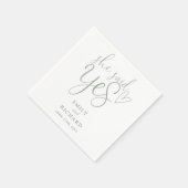 Ze zei ja tegen verlovingsfeest Sage Green Servet (Hoek)