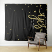 Ze zei ja trouwfoto Booth achtergrond banner Wandkleed (In Situ (horizontaal))