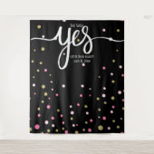 ze zei ja trouwfoto booth achtergrond banner wandkleed (Voorkant)