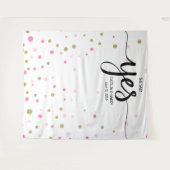 Ze zei ja trouwfoto Booth achtergrond banner Wandkleed (Voorkant (horizontaal))