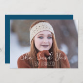 Ze zei ja, Typografie Wedding Annoucement Feestdagenkaart (Voorkant / Achterkant)