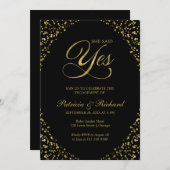 Ze zei ja Uitnodiging van de Engagement Party (Voorkant / Achterkant)