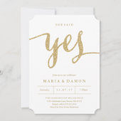 Ze zei ja Uitnodiging van de Engagement Party (Voorkant)