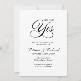 Ze zei ja Uitnodiging van de Engagement Party