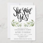 Ze zei ja Uitnodiging van de Engagement Party (Voorkant)