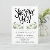 Ze zei ja Uitnodiging van de Engagement Party (Staand voorkant)