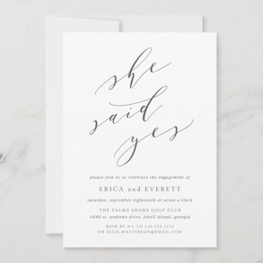 Ze zei ja | Uitnodiging van de indienende partij (Voorkant)