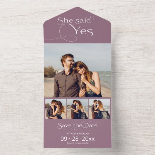 Ze zei ja Verloving aankondiging behalve datum (Binnen)