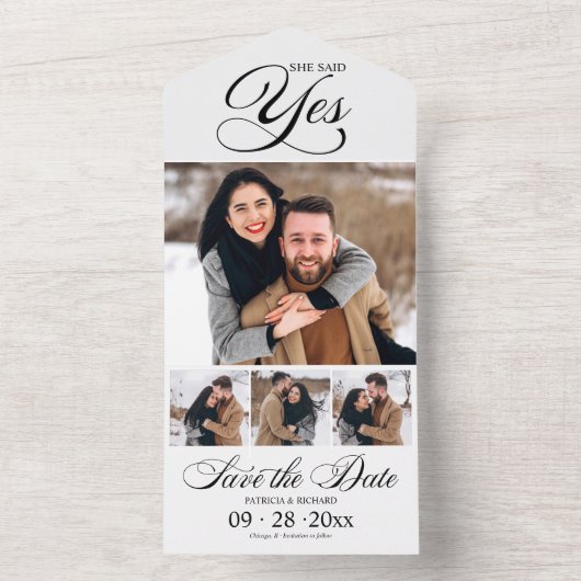 Ze zei ja Verloving aankondiging behalve datum (Binnen)