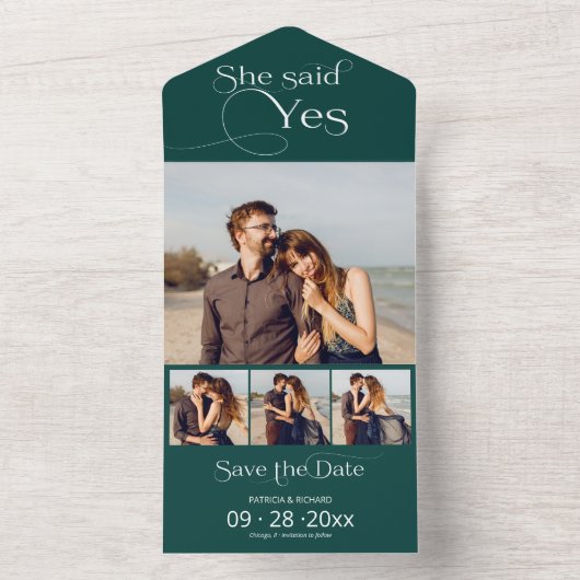 Ze zei ja Verloving aankondiging behalve datum (Binnen)