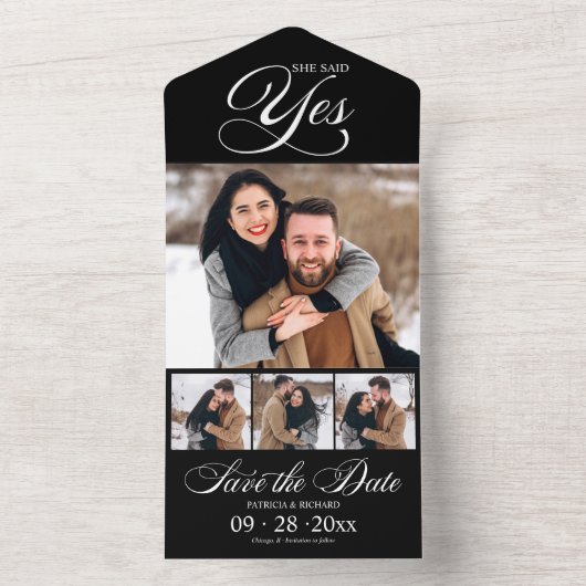 Ze zei ja Verloving aankondiging behalve datum (Binnen)