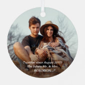 Ze zei ja! Verloving foto's 2 zijdige kerst Metalen Ornament (Achterkant)