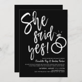 Ze zei ja! | Verloving in zwart Kaart (Voorkant / Achterkant)