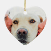 Ze zei ja Verloving kerst met aangepaste foto's Keramisch Ornament (Achterkant)