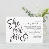 Ze zei ja | Verloving met dubbele ringen Kaart (Staand voorkant)