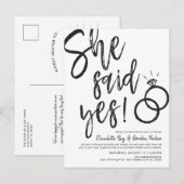 Ze zei ja! | Verloving met vriendjespolitiek Uitnodiging Briefkaart (Voorkant / Achterkant)