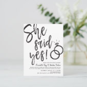 Ze zei ja! | Verloving met vriendjespolitiek Uitnodiging Briefkaart (Staand voorkant)
