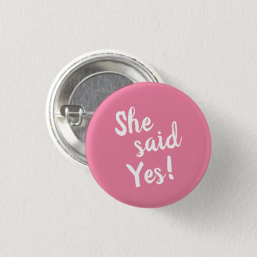 Ze zei ja Verloving roze Ronde Button 3,2 Cm (Voorkant /achterkant)