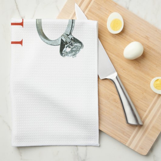 Ze zei ja Verloving Theedoek (Quarter Fold)