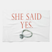 Ze zei ja Verloving Theedoek (Horizontaal)