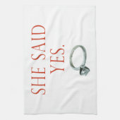 Ze zei ja Verloving Theedoek (Verticaal)