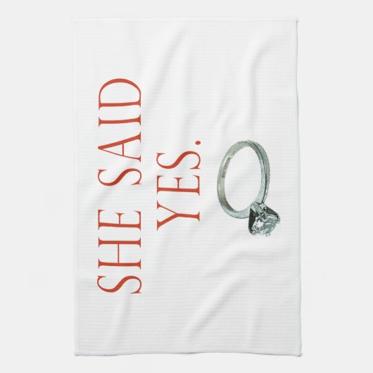 Ze zei ja Verloving Theedoek (Verticaal)