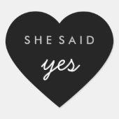 Ze zei ja Verloving Wedding Sticker Silver (Voorkant)