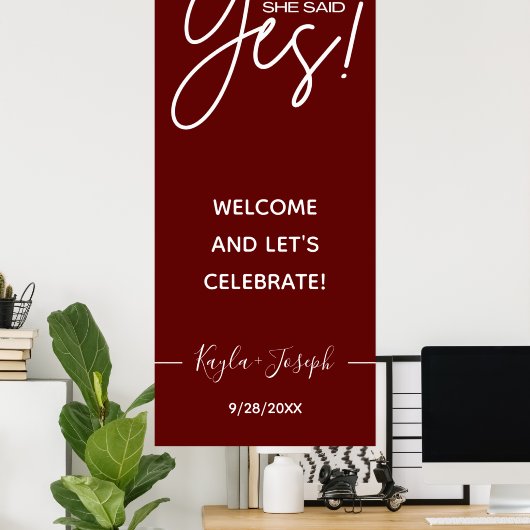 Ze zei ja Verloving welkom Poster (Thuiskantoor)