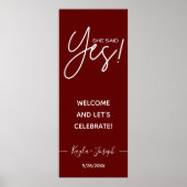 Ze zei ja Verloving welkom Poster (Voorkant)