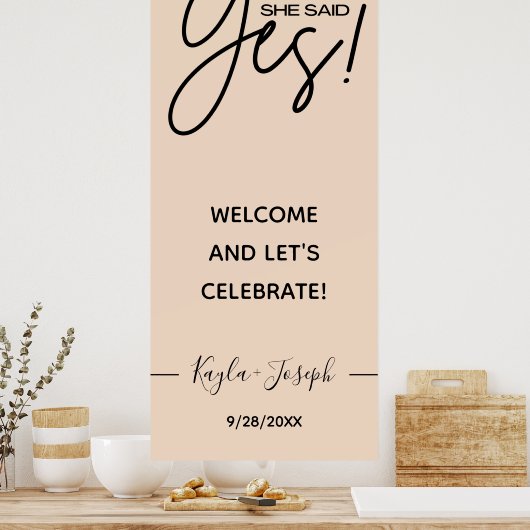 Ze zei ja Verloving welkom Poster (Keuken)