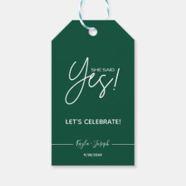 Ze zei ja verlovingsfeest cadeaulabel