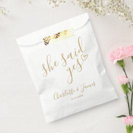 Ze zei ja verlovingsfeest Chic Goud Bedankzakje